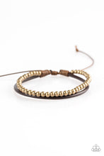 Load image into Gallery viewer, Paparazzi Mountain Mod - Brass Beads - Brown Leather - Sliding Knot Bracelet - $5 Jewelry With Ashley Swint