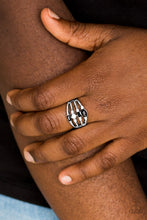 Load image into Gallery viewer, Paparazzi Not So Novice - Black - and White Rhinestones - Silver Ring - $5 Jewelry With Ashley Swint