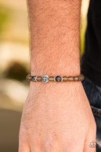 Paparazzi Purity - Silver - Glassy Brown & Smooth Natural Lava Rock Stones - Bracelet - $5 Jewelry With Ashley Swint