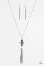 Load image into Gallery viewer, Paparazzi Sedona Skies - Red Bead - Silver Necklace &amp; Earrings - $5 Jewelry With Ashley Swint