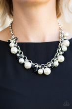Load image into Gallery viewer, Paparazzi The Upstater - Black Beads - White Pearls, Silver Chain Necklace and matching Earrings - $5 Jewelry with Ashley Swint