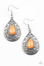 Load image into Gallery viewer, Paparazzi Tucson Tunes - Orange Stone - Silver Earrings - $5 Jewelry With Ashley Swint