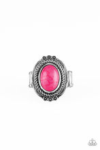Load image into Gallery viewer, Paparazzi Tumblin Tumbleweeds - Pink - Stone - Antiqued Floral Silver Frame - Ring - $5 Jewelry With Ashley Swint