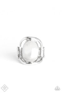 Paparazzi All Shine, All The Time - Silver Bead - Statement Ring - Fashion Fix / Trend Blend Exclusive August 2019 - $5 Jewelry With Ashley Swint