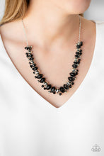 Load image into Gallery viewer, Paparazzi BRAGs To Riches - Black - Silver Beads - Necklace and matching Earrings - $5 Jewelry With Ashley Swint
