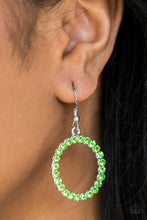 Load image into Gallery viewer, Paparazzi Bubblicious - Green Rhinestone - Silver Frame - Earrings - $5 Jewelry with Ashley Swint