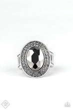 Load image into Gallery viewer, Paparazzi Castle Lockdown Silver Hematite Gem - Smoky Rhinestones - Ring - Fashion Fix Exclusive September 2019 - $5 Jewelry With Ashley Swint