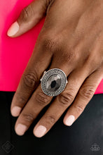 Load image into Gallery viewer, Paparazzi Castle Lockdown Silver Hematite Gem - Smoky Rhinestones - Ring - Fashion Fix Exclusive September 2019 - $5 Jewelry With Ashley Swint