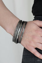 Load image into Gallery viewer, Paparazzi CLIQUE Here - Black - Set of 7 Bangle Bracelets - $5 Jewelry With Ashley Swint