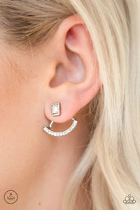 PRE-ORDER - Paparazzi Delicate Arches - White - Double Sided Earrings - $5 Jewelry with Ashley Swint
