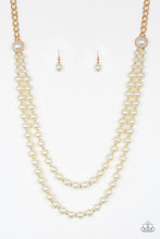 Load image into Gallery viewer, Paparazzi Endless Elegance - Gold Chain - White Pearls - Necklace and matching Earrings - $5 Jewelry With Ashley Swint