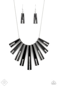 PRE-ORDER - Paparazzi FAN-tastically Deco - Black - Necklace & Earrings - $5 Jewelry with Ashley Swint
