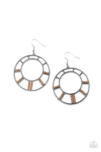 Paparazzi Fleek Fortress - Orange - Earrings - $5 Jewelry with Ashley Swint