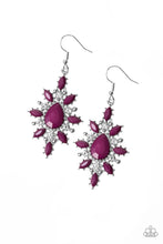 Load image into Gallery viewer, Paparazzi Glamorously Colorful - Purple Teardrop Beads - White Rhinestones - Earrings - $5 Jewelry With Ashley Swint