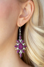 Load image into Gallery viewer, Paparazzi Glamorously Colorful - Purple Teardrop Beads - White Rhinestones - Earrings - $5 Jewelry With Ashley Swint