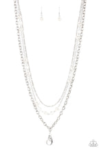 Load image into Gallery viewer, PRE-ORDER - Paparazzi GLEAM Work - White - Lanyard Necklace &amp; Earrings - $5 Jewelry with Ashley Swint