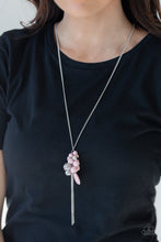 Load image into Gallery viewer, Paparazzi Its A Celebration - Pink - Silver Beads Cluster - Silver Chain Necklace &amp; Earrings - $5 Jewelry With Ashley Swint