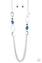 Load image into Gallery viewer, Paparazzi Jewel Jubilee - Blue Beads - Silver Hoops Chains Necklace &amp; Earrings - $5 Jewelry With Ashley Swint