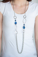 Load image into Gallery viewer, Paparazzi Jewel Jubilee - Blue Beads - Silver Hoops Chains Necklace &amp; Earrings - $5 Jewelry With Ashley Swint