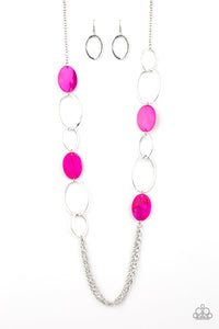 Paparazzi Kaleidoscope Coasts - Pink - Shell Iridescence Beads - Necklace & Earrings - $5 Jewelry with Ashley Swint
