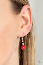 Load image into Gallery viewer, Paparazzi Miami Mojito - Red Beads - Silver chain Necklace and matching Earrings - $5 Jewelry With Ashley Swint