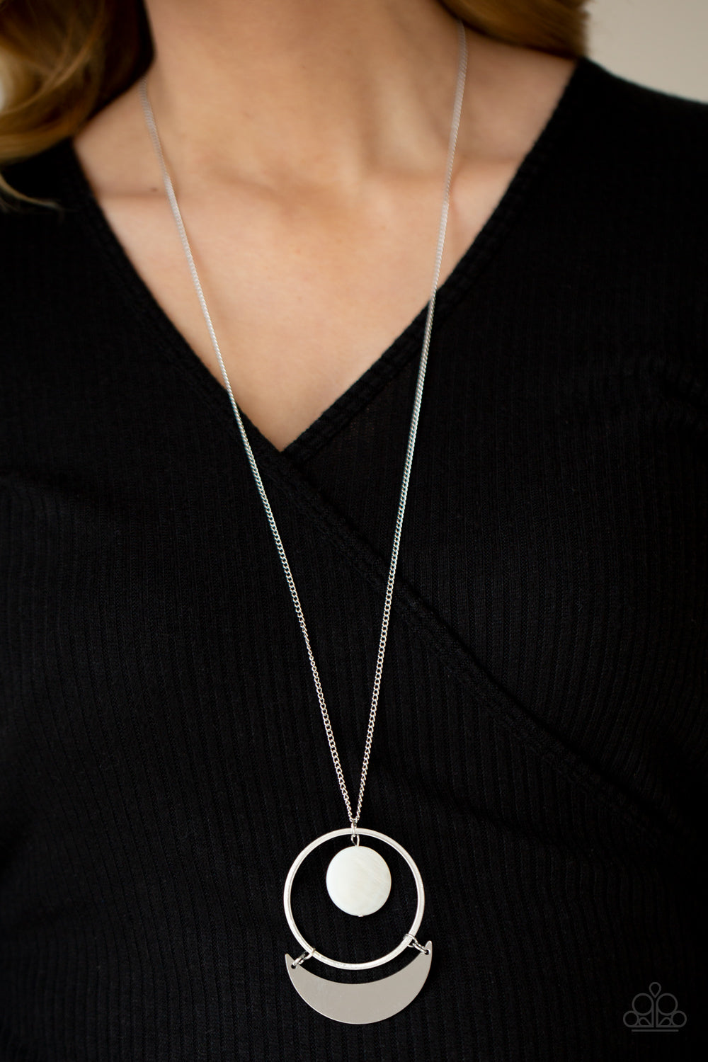 PRE-ORDER - Paparazzi Moonlight Sailing - White - Necklace & Earrings - $5 Jewelry with Ashley Swint