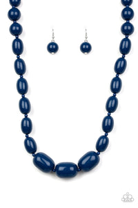 Paparazzi Poppin Popularity - Blue Beads - Necklace & Earrings - $5 Jewelry with Ashley Swint
