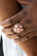 Load image into Gallery viewer, Paparazzi Blooming Bouquets - Orange / Coral Daisy - Rhinestones - Silver Ring - $5 Jewelry With Ashley Swint