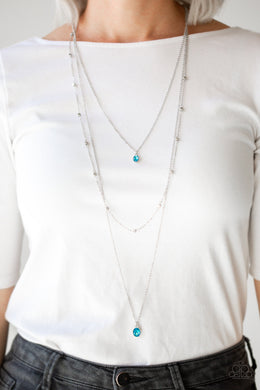 Paparazzi City Blockbuster - Blue - Necklace & Earrings - $5 Jewelry With Ashley Swint