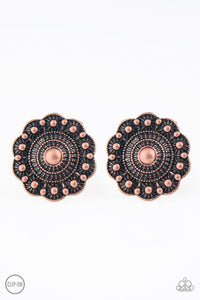 Paparazzi Foxy Flower Gardens - Copper - Clip On Earrings - $5 Jewelry With Ashley Swint