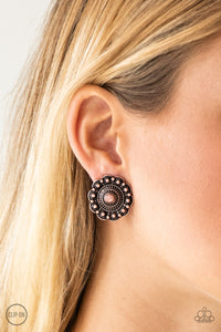 Paparazzi Foxy Flower Gardens - Copper - Clip On Earrings - $5 Jewelry With Ashley Swint