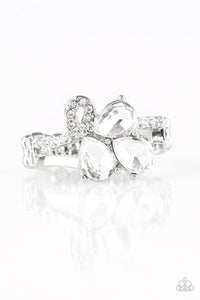 Paparazzi Friends In High-End Places - White Rhinestone - Silver Ring - $5 Jewelry With Ashley Swint