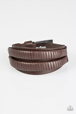 Paparazzi Highland Hiker - Brown Leather - Bracelet - $5 Jewelry With Ashley Swint