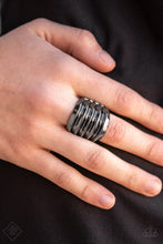 Load image into Gallery viewer, Paparazzi Hit Em Where It Hurts - Black Gunmetal Ring - Fashion Fix / Trend Blend - April 2019 - $5 Jewelry With Ashley Swint