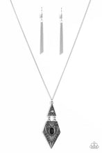 Load image into Gallery viewer, Paparazzi Just A Mirage - Black - Stone - Silver Necklace and matching Earrings - $5 Jewelry With Ashley Swint