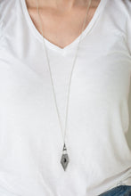 Load image into Gallery viewer, Paparazzi Just A Mirage - Black - Stone - Silver Necklace and matching Earrings - $5 Jewelry With Ashley Swint
