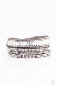 Paparazzi Just In SHOWTIME - Silver - Double Wrap Rhinestone Bracelet - $5 Jewelry With Ashley Swint