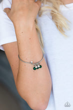 Load image into Gallery viewer, Paparazzi Marine Melody - Green - White Rhinestones - Bracelet - $5 Jewelry With Ashley Swint