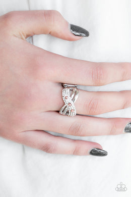 Paparazzi Onstage Opulence - Orange / Coral Pearls - Silver Ring - $5 Jewelry With Ashley Swint