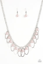 Load image into Gallery viewer, Paparazzi Party Princess - Pink - Pearly Beads - Shimmery Silver Hoops - Necklace &amp; Earrings - $5 Jewelry with Ashley Swint