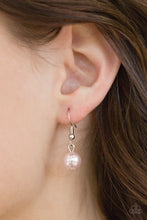 Load image into Gallery viewer, Paparazzi Party Princess - Pink - Pearly Beads - Shimmery Silver Hoops - Necklace &amp; Earrings - $5 Jewelry with Ashley Swint