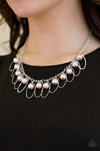 Load image into Gallery viewer, Paparazzi Party Princess - Pink - Pearly Beads - Shimmery Silver Hoops - Necklace &amp; Earrings - $5 Jewelry with Ashley Swint