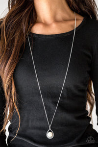 Paparazzi Rio Rancho Resplendence - White Stone - Silver Necklace and matching Earrings - $5 Jewelry With Ashley Swint