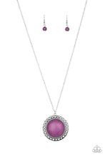 Load image into Gallery viewer, Paparazzi Run Out Of RODEO - Purple Stone - Shimmery Silver Necklace &amp; Earrings - VINTAGE! - $5 Jewelry With Ashley Swint