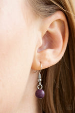 Load image into Gallery viewer, Paparazzi Run Out Of RODEO - Purple Stone - Shimmery Silver Necklace &amp; Earrings - VINTAGE! - $5 Jewelry With Ashley Swint