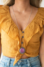 Load image into Gallery viewer, Paparazzi Run Out Of RODEO - Purple Stone - Shimmery Silver Necklace &amp; Earrings - VINTAGE! - $5 Jewelry With Ashley Swint