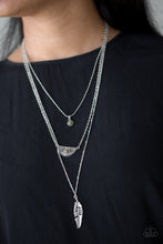 Load image into Gallery viewer, Paparazzi Sahara Sparrow - Green - Silver Feather Pendant - Necklace and matching Earrings - $5 Jewelry With Ashley Swint