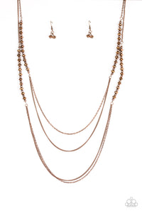 Paparazzi Shimmer Showdown - Copper - Faceted Beads - Necklace & Earrings - $5 Jewelry With Ashley Swint