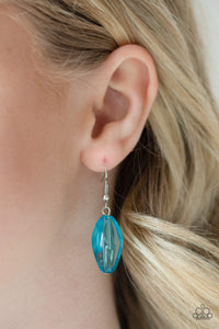 Paparazzi Spring Daydream - Blue Beads - Silver Necklace and matching Earrings - $5 Jewelry With Ashley Swint