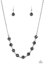 Load image into Gallery viewer, Paparazzi Starlit Socials - Silver - Smoky Rhinestones Necklace and matching Earrings - $5 Jewelry with Ashley Swint